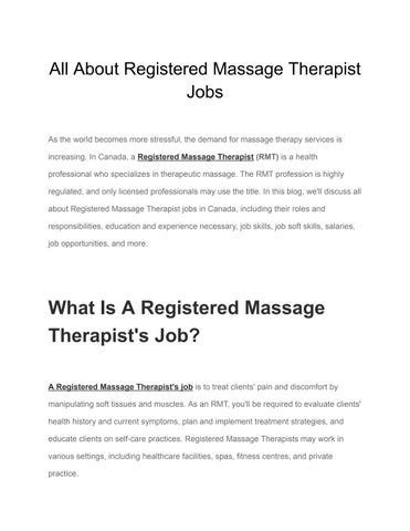 massage therapist job|registered massage therapist jobs.